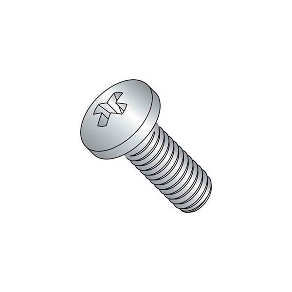 #6-32 x 1/2 in Phillips Pan Machine Screw, Zinc Plated Steel, 100 PK